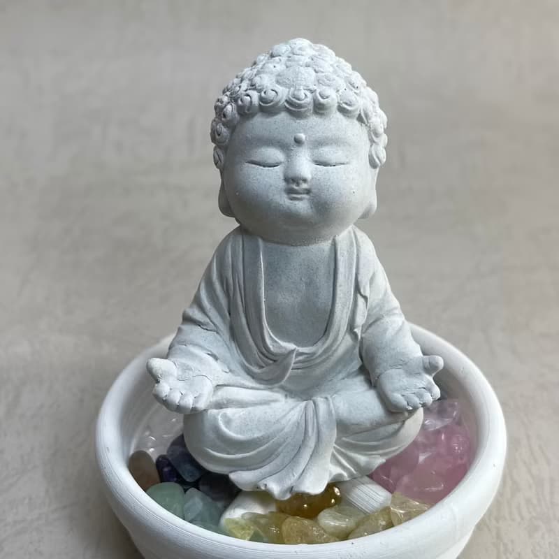 佛像擺飾 五行水晶礦石擴香之衲靜小盤水晶套組 佛 水晶 母親節