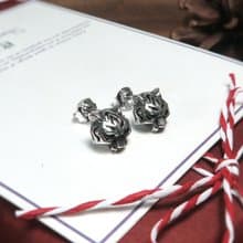 百獸之王 老虎耳環 925純銀耳環