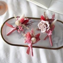 胸花 (乾燥花/永生花) - 節慶紅