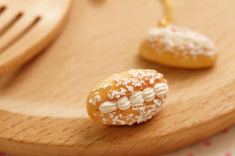 椰絲奶油包耳環 耳釘/耳夾