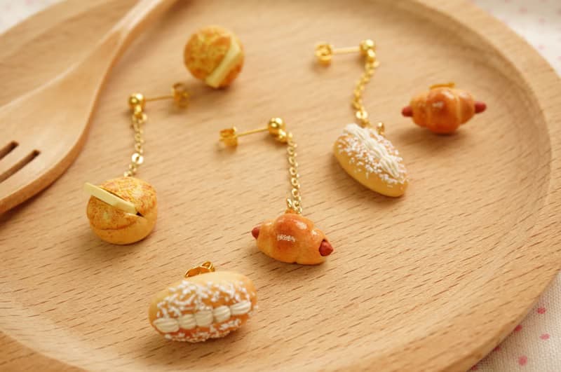 椰絲奶油包耳環 耳釘/耳夾