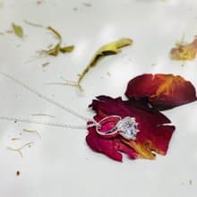 Baby ring 鋯石小戒指 墜飾項鍊 16寸 925 銀鍊 超閃亮