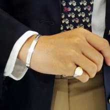 全台唯一手工微雕純銀手環 銅版體 手寫體字母雕刻 紳士風格