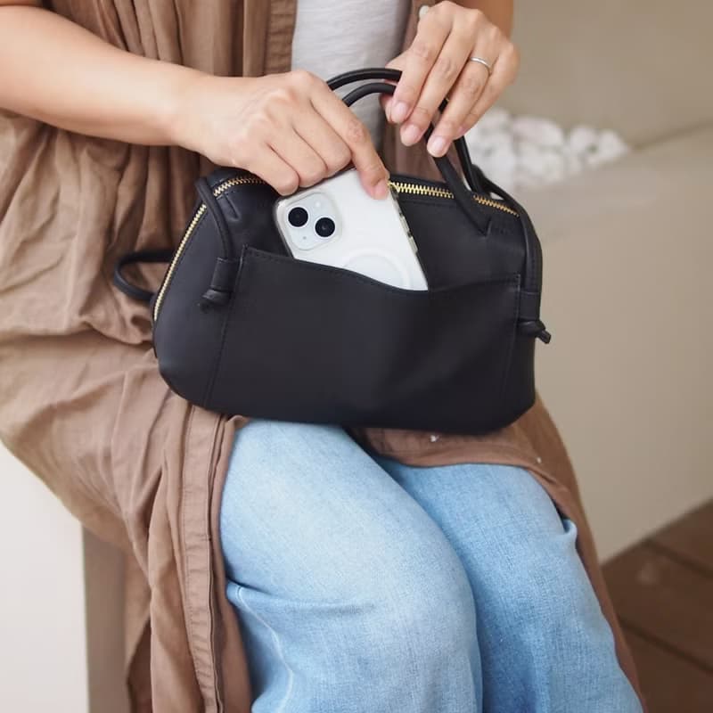 日本手作 優雅時尚牛皮手拿/側背兩用包Made in Japan by Cledran