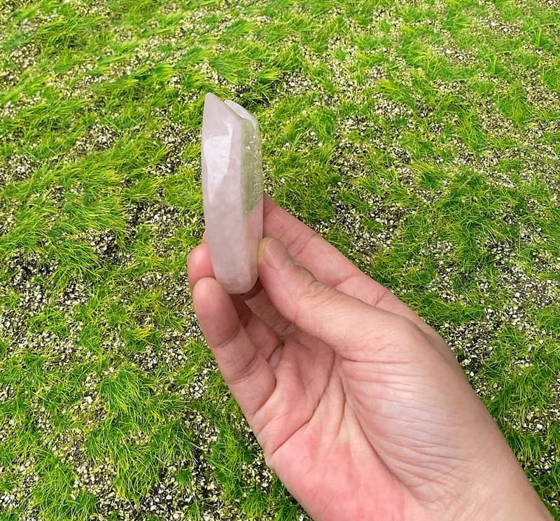 天然可愛粉晶貓咪盤x 天然水晶消磁石 凈化充電消磁套組 旺姻緣