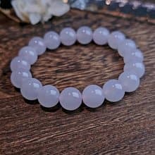 貴人•桃花•招財|冰膠瑪瑙底粉紫珠|緬甸A貨翡翠珠串手串