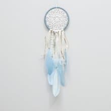 捕夢網 成品 - 率性丹寧+夢幻蕾絲花布+貝殼風鈴- 交換禮物