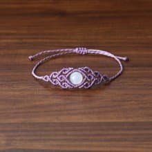Forest gemstone macrame knot bracelet