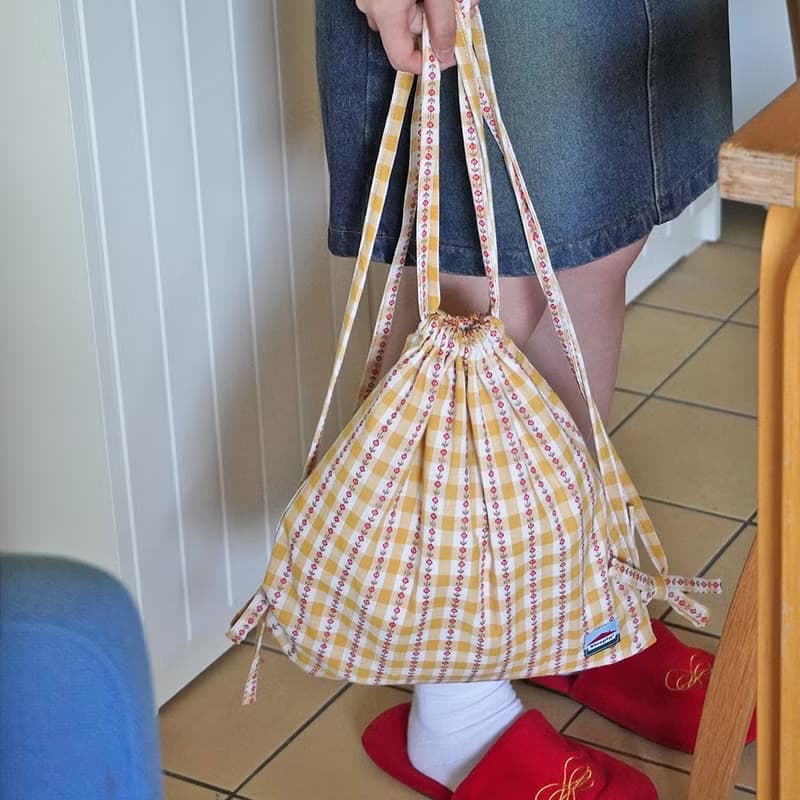 Palm drawstring bag / backpack (yellow)