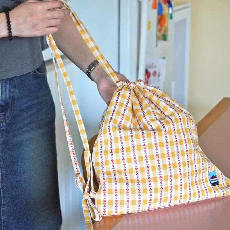 Palm drawstring bag / backpack (yellow)