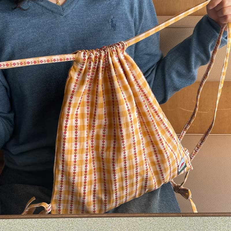 Palm drawstring bag / backpack (yellow)