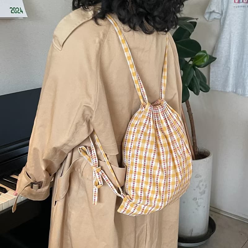 Palm drawstring bag / backpack (yellow)