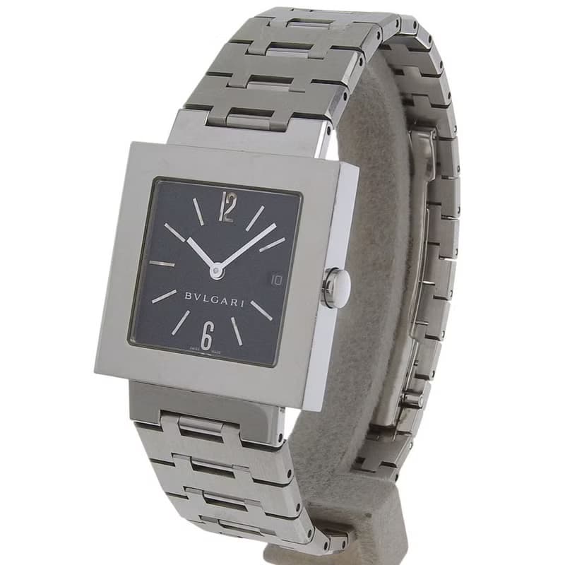 【日本直送】ブルガリ BVLGARI クアドラード 腕時計 SQ29SSD SS クオーツ アナログ表示 黒文字盤 ユニセックス【中古】