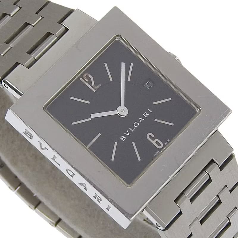 【日本直送】ブルガリ BVLGARI クアドラード 腕時計 SQ29SSD SS クオーツ アナログ表示 黒文字盤 ユニセックス【中古】