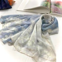大判シフォンスカーフ　写真家 水野克比古作品 京都  鴨川 ~白鷺~  Ballett Kyoto ソフトなシフォン生地使用 日本製