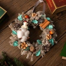 【聖誕裝飾x交換禮物】 永生雪松聖誕花圈 北歐極光版