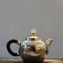 尚幀品 蝶舞生平銀壺 純銀急須 泡茶壺 純銀9999 純手工 150cc