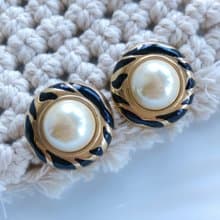 Vintage Jewelry 西洋古董飾品 野獸派 氣質 仿珠 針式耳環