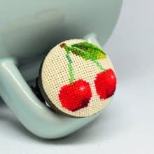 紅色櫻桃刺繡戒指花園情人送給她的現代波西米亞風首飾女士生日禮