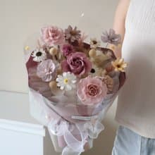 浪漫優雅紫圓形玫瑰花束 情人節花束 求婚花束 生日花束 週年花束