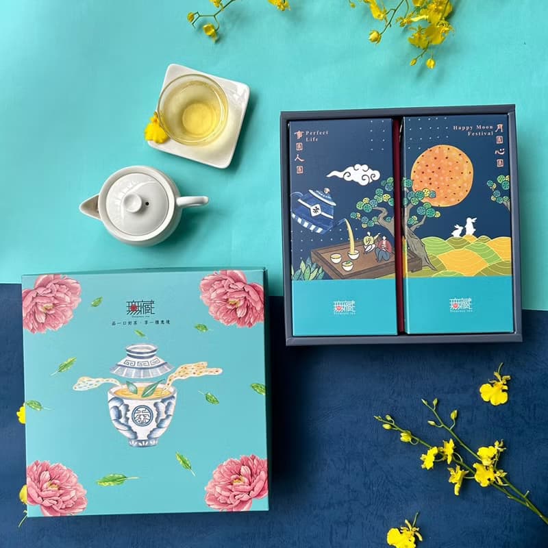 【無藏】中秋公益 祝福茶食成雙禮盒B2 月圓人團圓_減糖茶餅