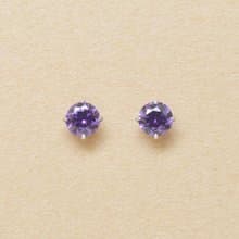 【Second Earrings】 鉑金紫方晶鋯石耳環