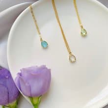 vividesign 藍綠蛋白石水滴造型項鍊