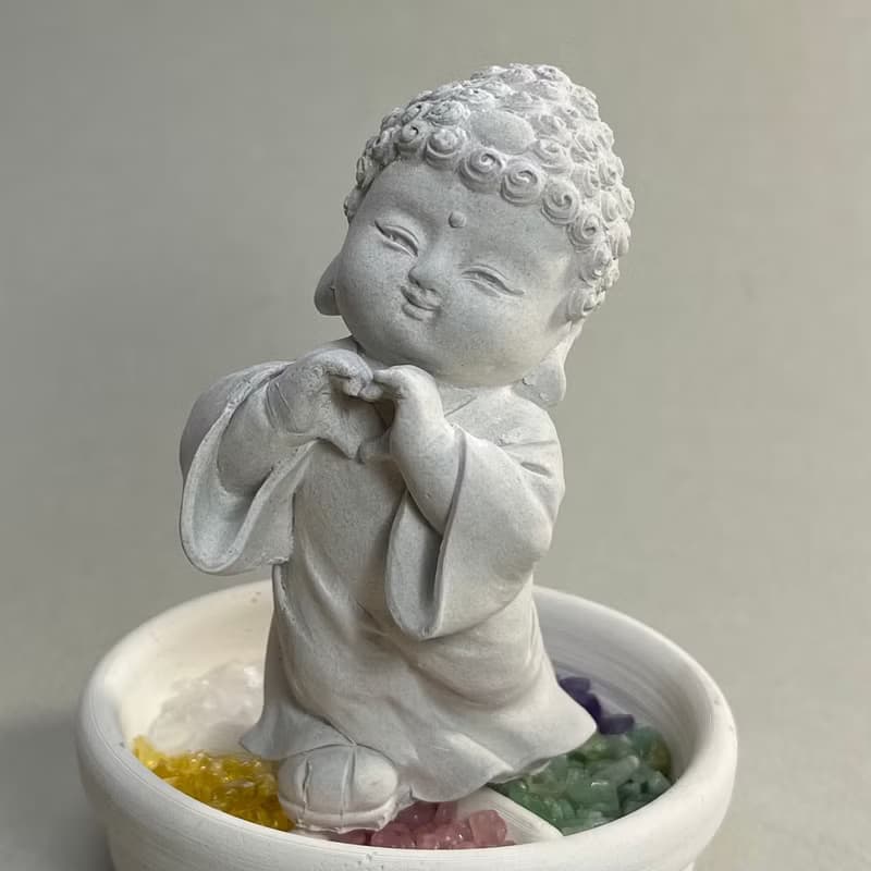 24HR 開運五行礦石水晶淨念吉祥小佛之佛愛套組 開運能量水晶