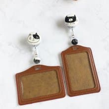 手作好禮 ALL PASS 黑白貓伸縮扣環 +卡套 悠遊卡證件套卡夾 