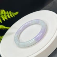 春帶彩翡翠手鐲 55MM 糯種緬甸A貨 玉手環 附證書 靈性辟邪護身