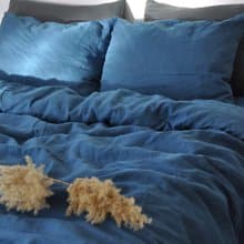 Ocean blue linen duvet cover / Softened linen / Comforter cover / Quilt cover