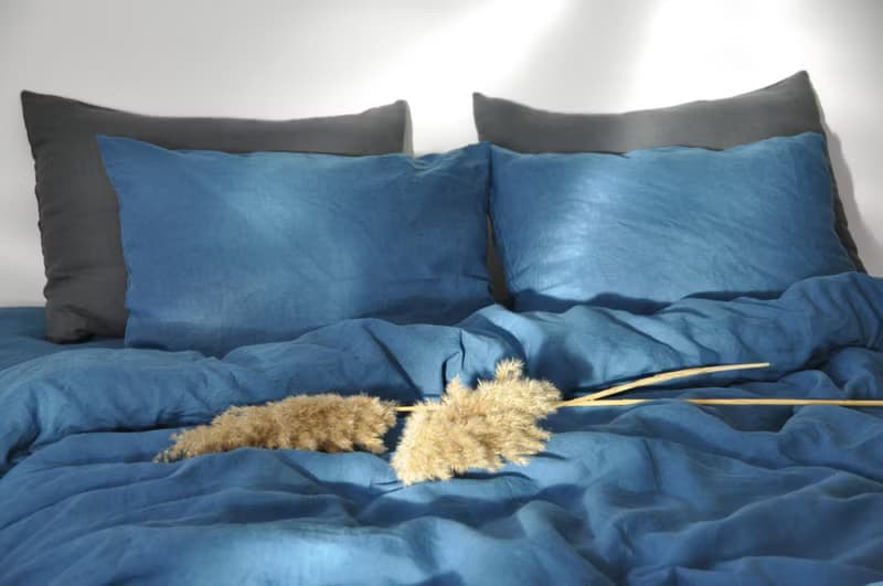 Ocean blue linen duvet cover / Softened linen / Comforter cover / Quilt cover