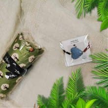 選2件組愛心形擴香香氛石手鍊x蝴蝶結摺疊購物袋旅行收納耐重