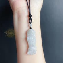 天然緬甸玉翡翠 站觀音 菩薩 禮物 玉墜 項鍊 吊飾 保平安 佛像