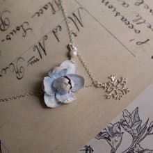 皮革工藝 雪花茉莉 鎖骨鍊 項鍊