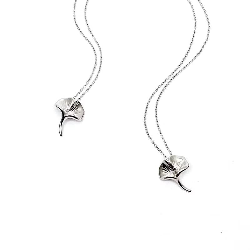 銀杏葉限量版白金項鍊