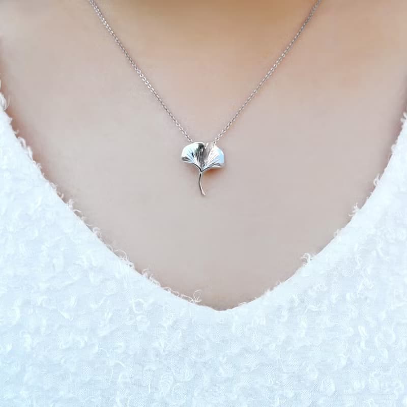 銀杏葉限量版白金項鍊