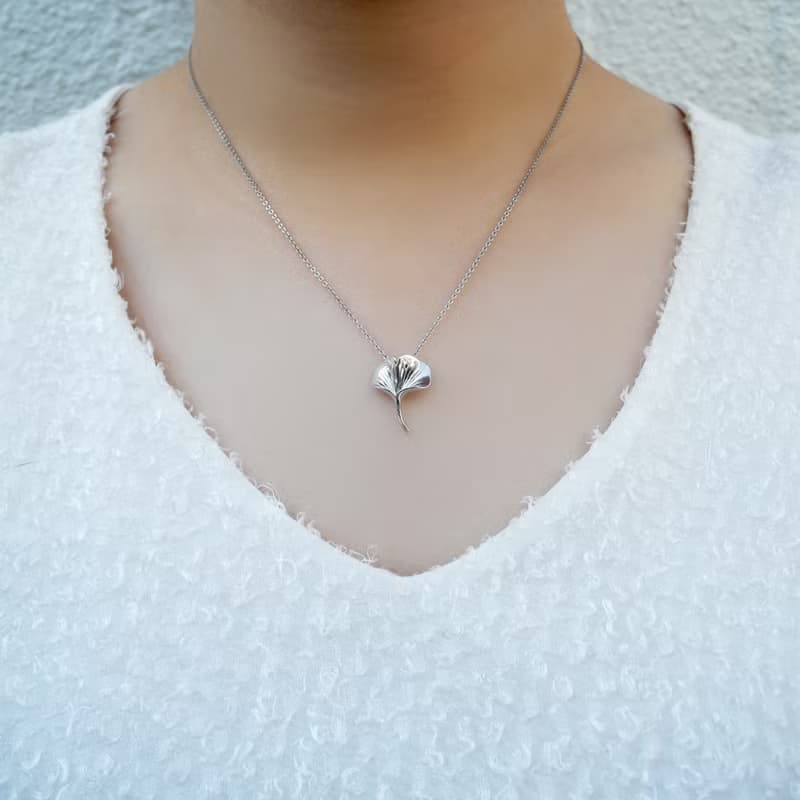 銀杏葉限量版白金項鍊