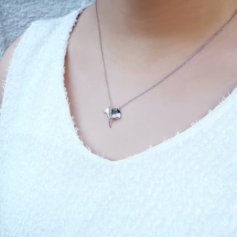 銀杏葉限量版白金項鍊