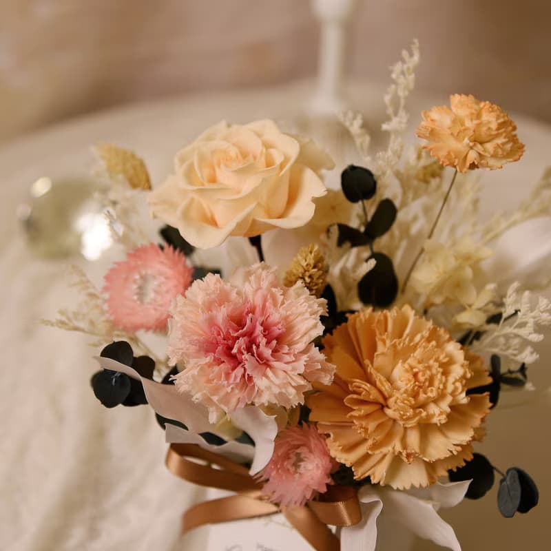 【氣質】母親節 永生康乃馨盆花 桌花  乾燥花 永生花 / 共3款