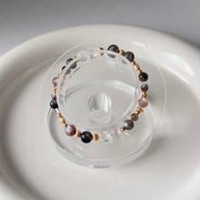 /餘燼/ 正能量 防小人 避邪 財運 星輝骨幹 黑金骨幹 白水晶 手鍊