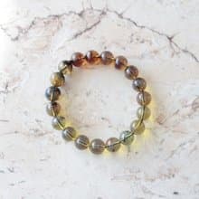 Journal-隱 (多明尼加藍珀)天然反藍光森林地貌漸層琥珀串串手鍊