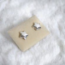 星耳針 圓潤可愛 星星造型 純銀針式 貼耳式 耳環/耳針