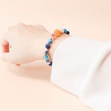 青鴦相伴 藍晶石 藍磷灰石 黃水晶 黃水晶白幽靈共生水晶 手鍊