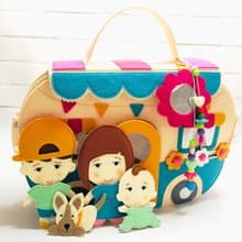 Fun and Easy Travel,Toy family travel, Portable Dollhouse, Sensory  Quiet book
