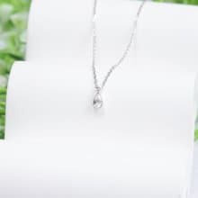 白水晶925純銀水滴爪鑲項鍊