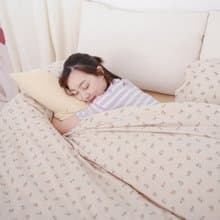 (單人)UMORFIL膠原蛋白狐狸剪花寢具組-點點棕∣三件組