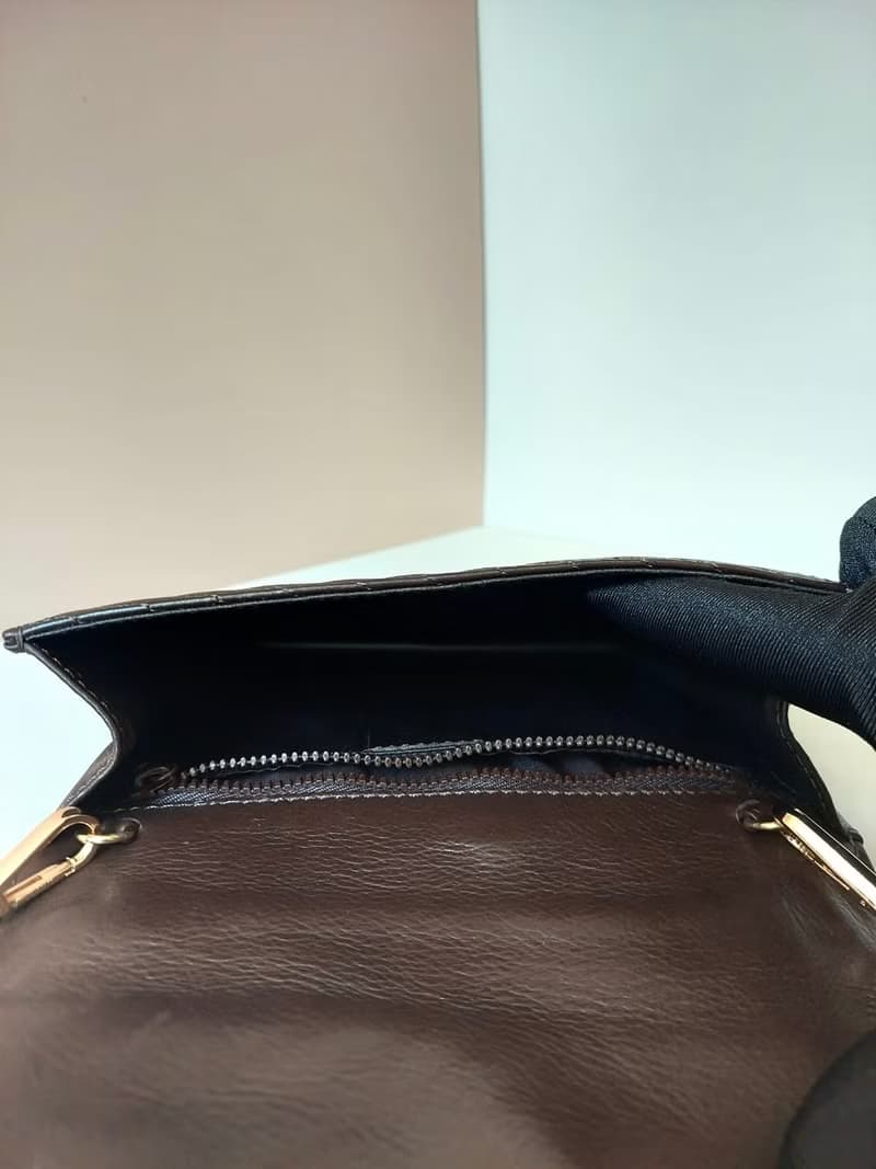 母親節優惠中古二手Celine咖啡色凱莉皮革單肩側背斜孭小包手袋