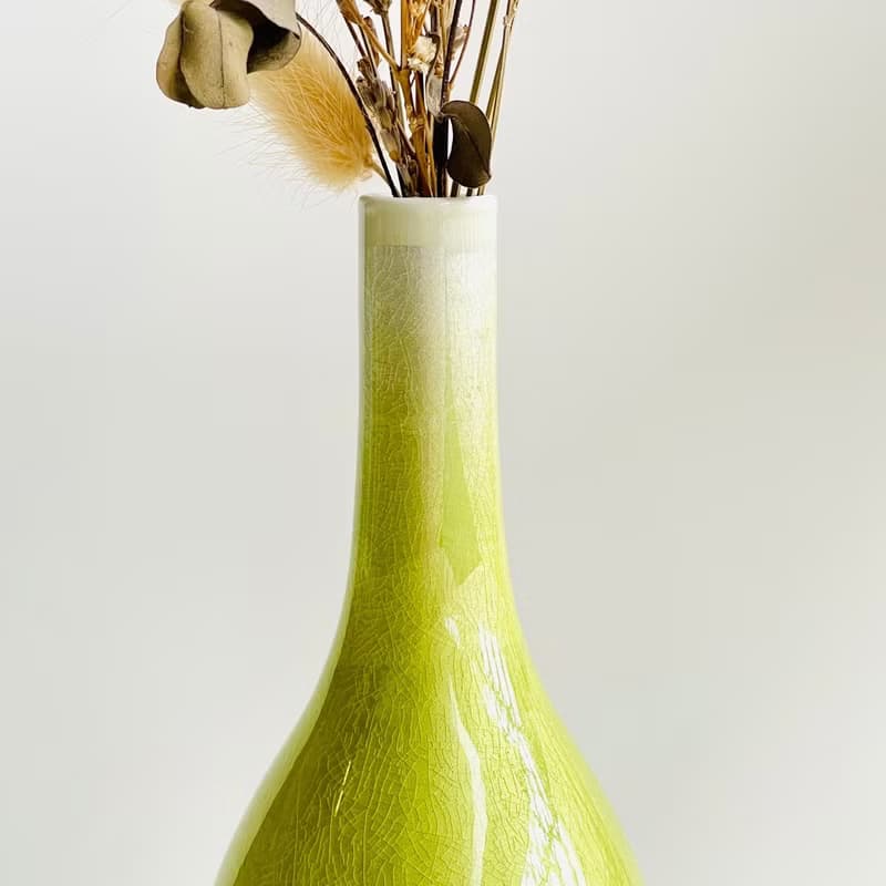 九谷燒-8號一輪生 釉裏銀彩(黃)