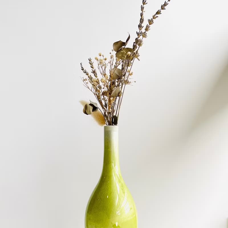 九谷燒-8號一輪生 釉裏銀彩(黃)